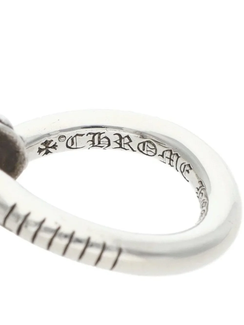 Chrome Hearts Nail Crsball Cross Ball Silver Ring